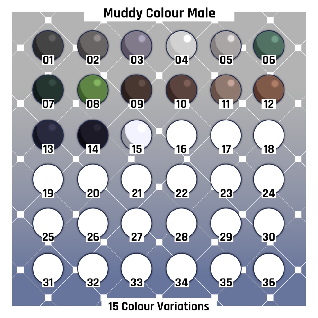 男性向けファンタジースキンカラーテクスチャパック - 泥っぽい 【VRoid】 Male Fantasy Skin Colours Texture Pack - Muddy