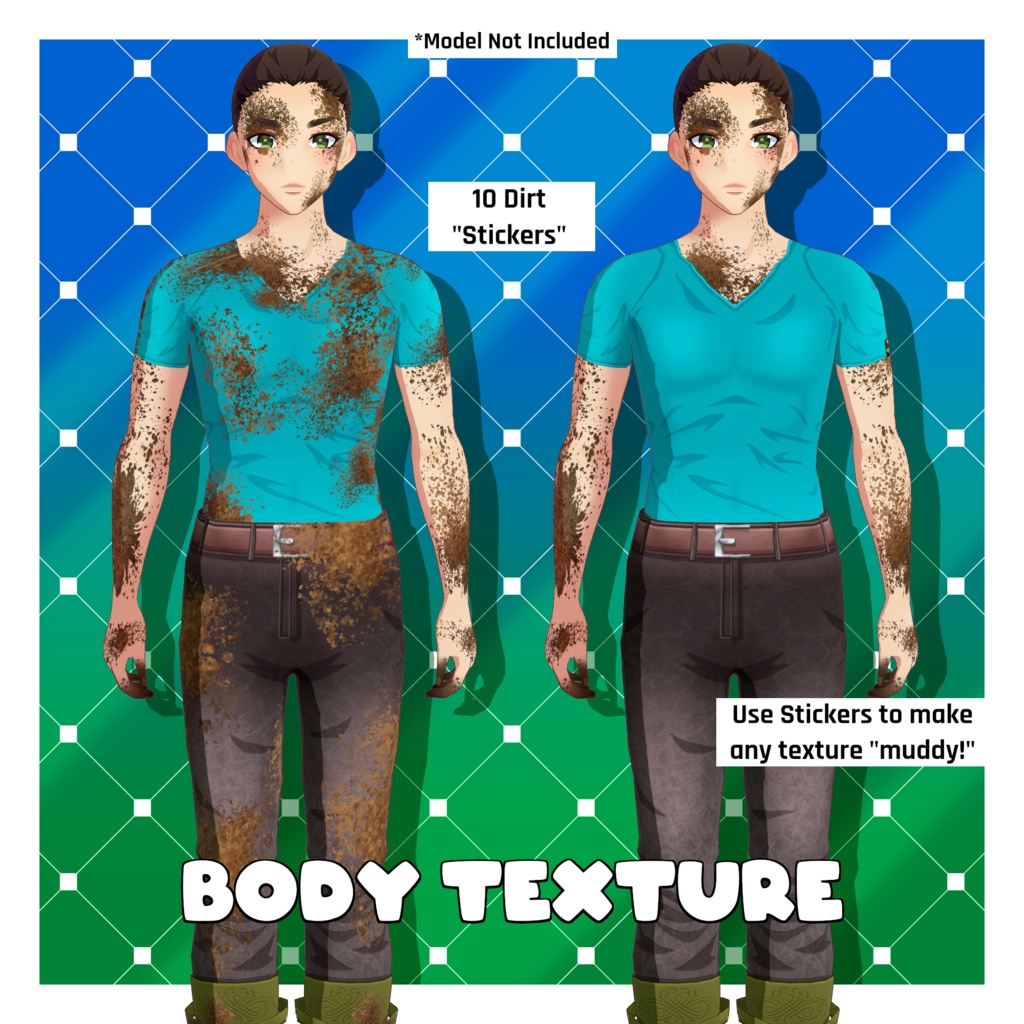 体の質感 - 土と泥 【VRoid】 Body Textures - Dirt & Mud