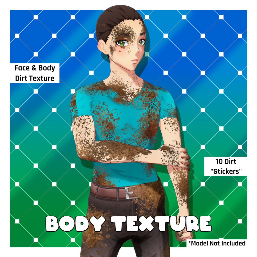 体の質感 - 土と泥 【VRoid】 Body Textures - Dirt & Mud