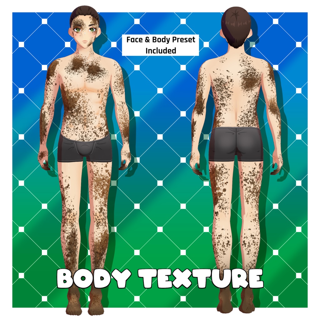 体の質感 - 土と泥 【VRoid】 Body Textures - Dirt & Mud