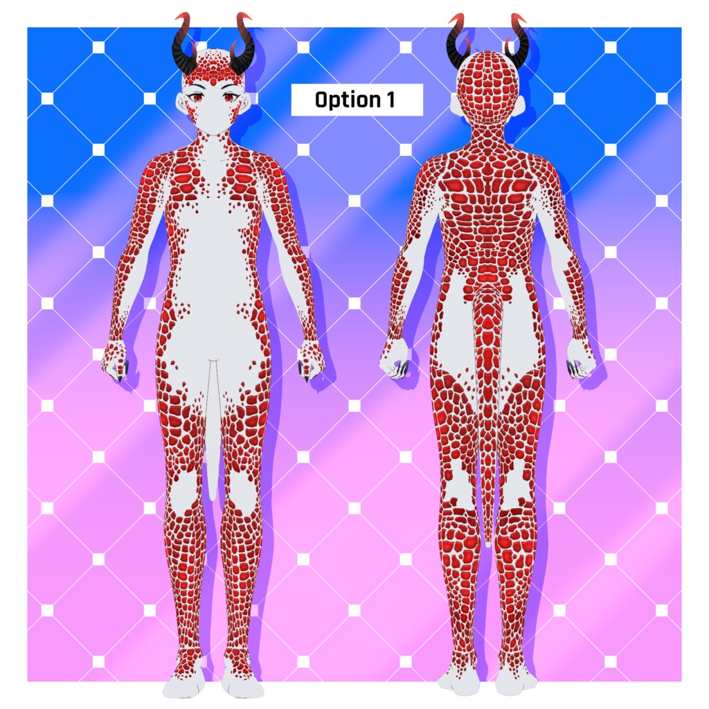 ファンタジードラゴンのボディテクスチャパック x 16 【VRoid】 Fantasy Dragon Body Texture Pack x 16
