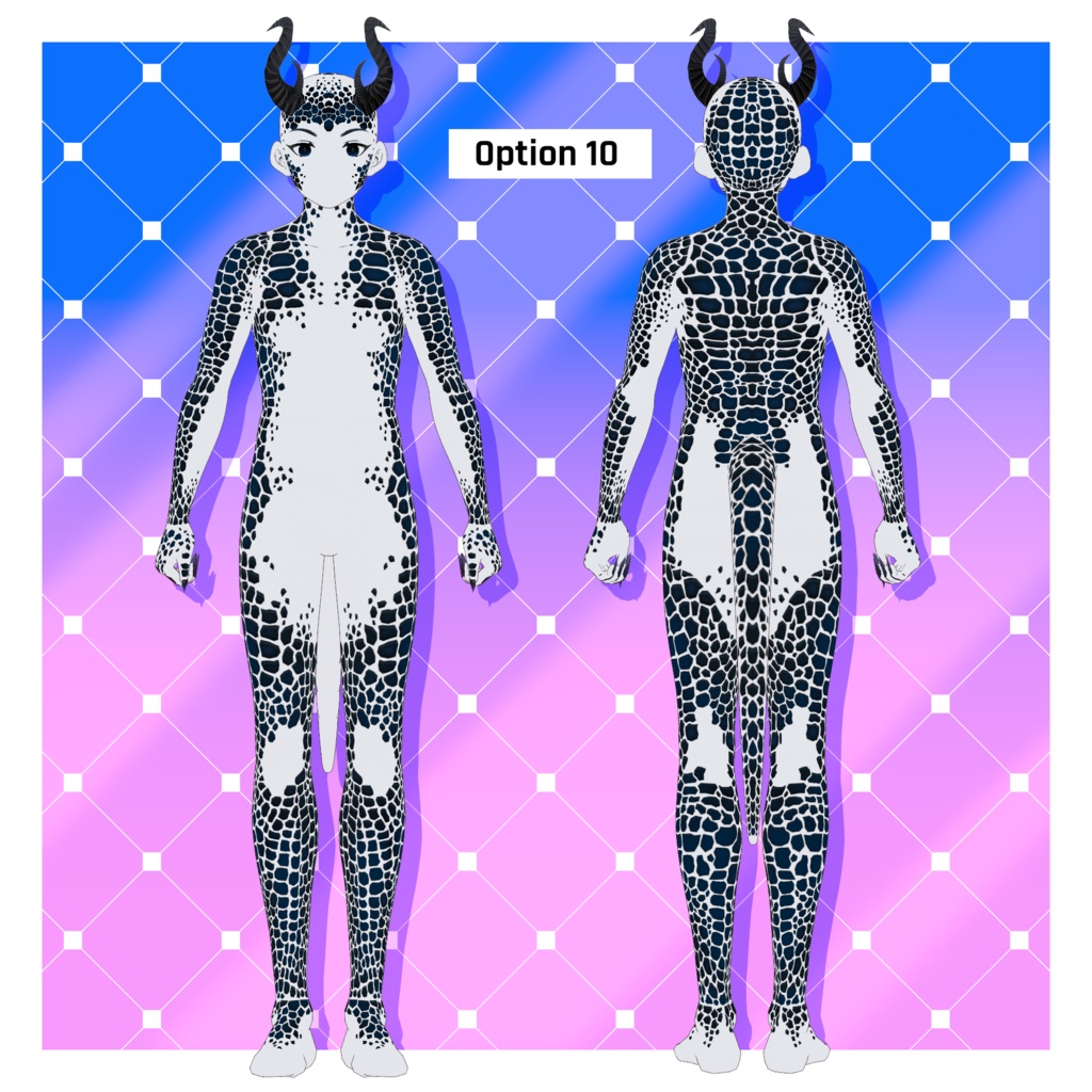 ファンタジードラゴンのボディテクスチャパック x 16 【VRoid】 Fantasy Dragon Body Texture Pack x 16