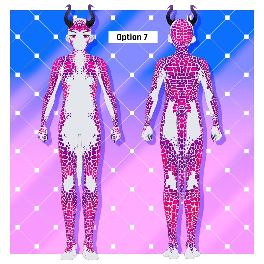 ファンタジードラゴンのボディテクスチャパック x 16 【VRoid】 Fantasy Dragon Body Texture Pack x 16
