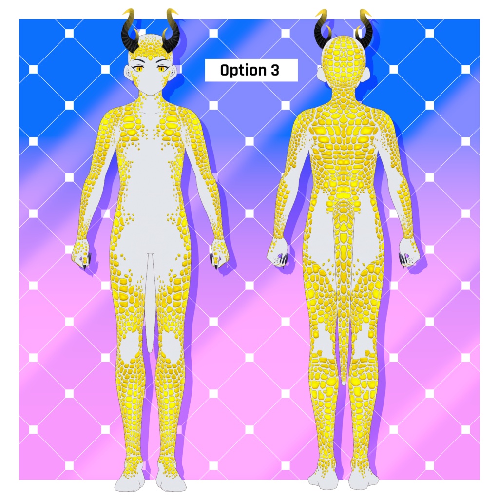 ファンタジードラゴンのボディテクスチャパック x 16 【VRoid】 Fantasy Dragon Body Texture Pack x 16