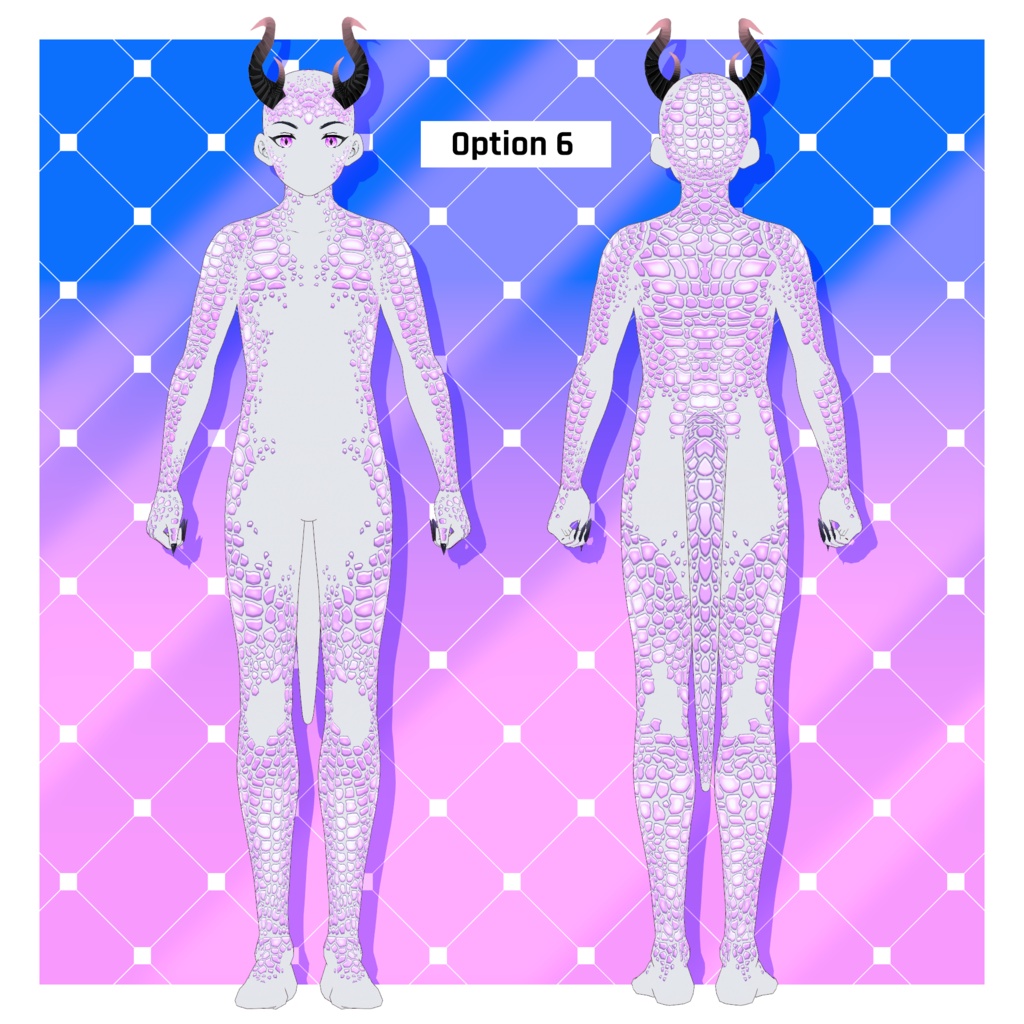 ファンタジードラゴンのボディテクスチャパック x 16 【VRoid】 Fantasy Dragon Body Texture Pack x 16