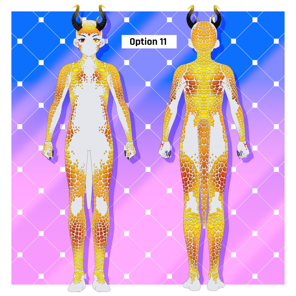 ファンタジードラゴンのボディテクスチャパック x 16 【VRoid】 Fantasy Dragon Body Texture Pack x 16
