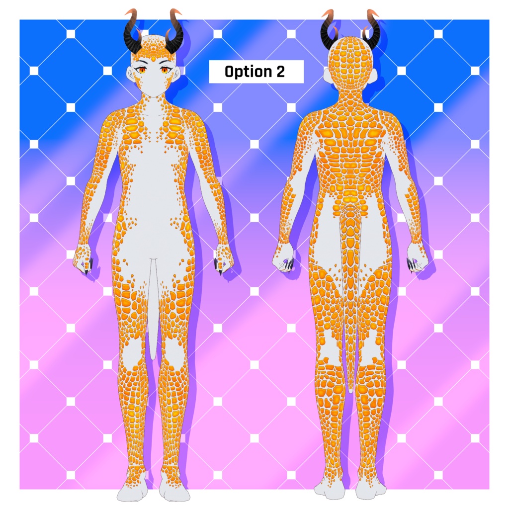 ファンタジードラゴンのボディテクスチャパック x 16 【VRoid】 Fantasy Dragon Body Texture Pack x 16