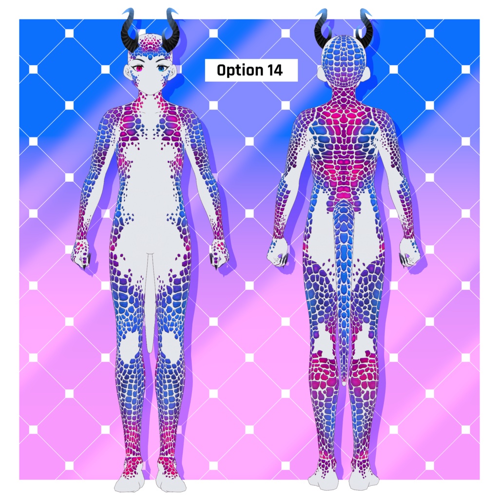 ファンタジードラゴンのボディテクスチャパック x 16 【VRoid】 Fantasy Dragon Body Texture Pack x 16