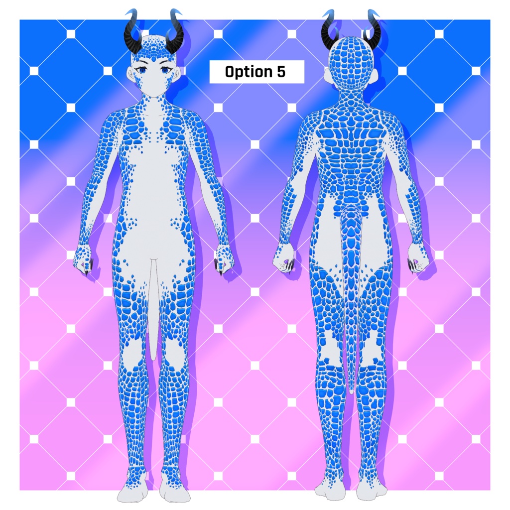 ファンタジードラゴンのボディテクスチャパック x 16 【VRoid】 Fantasy Dragon Body Texture Pack x 16