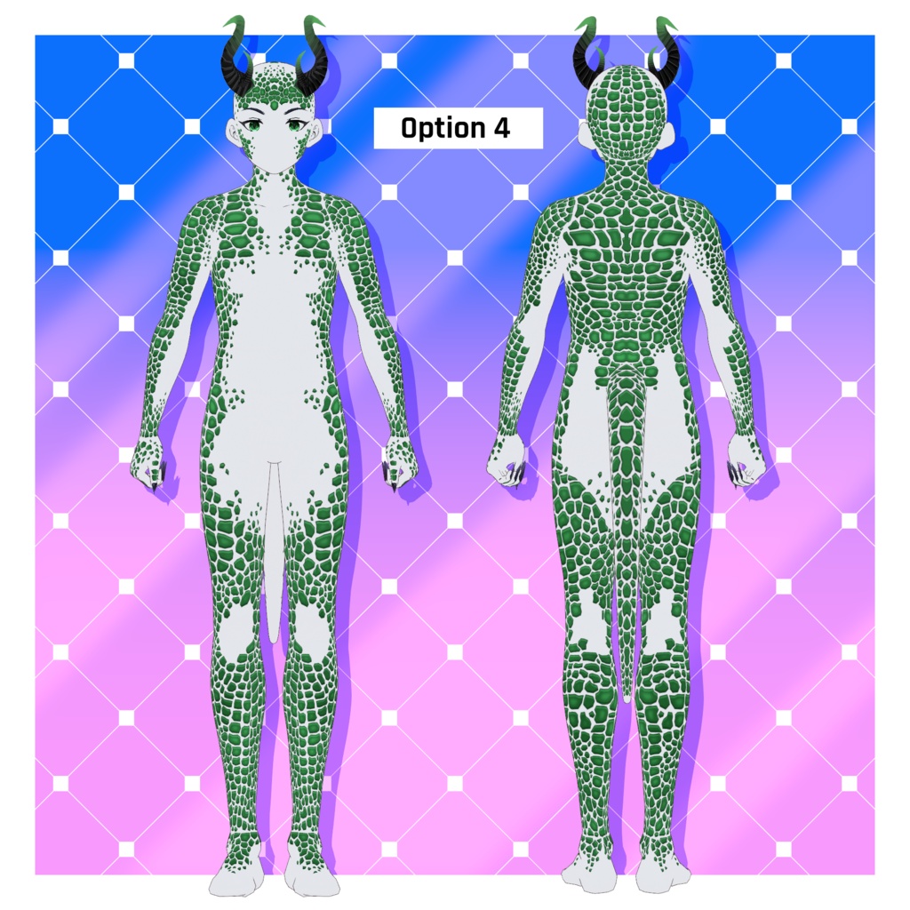 ファンタジードラゴンのボディテクスチャパック x 16 【VRoid】 Fantasy Dragon Body Texture Pack x 16