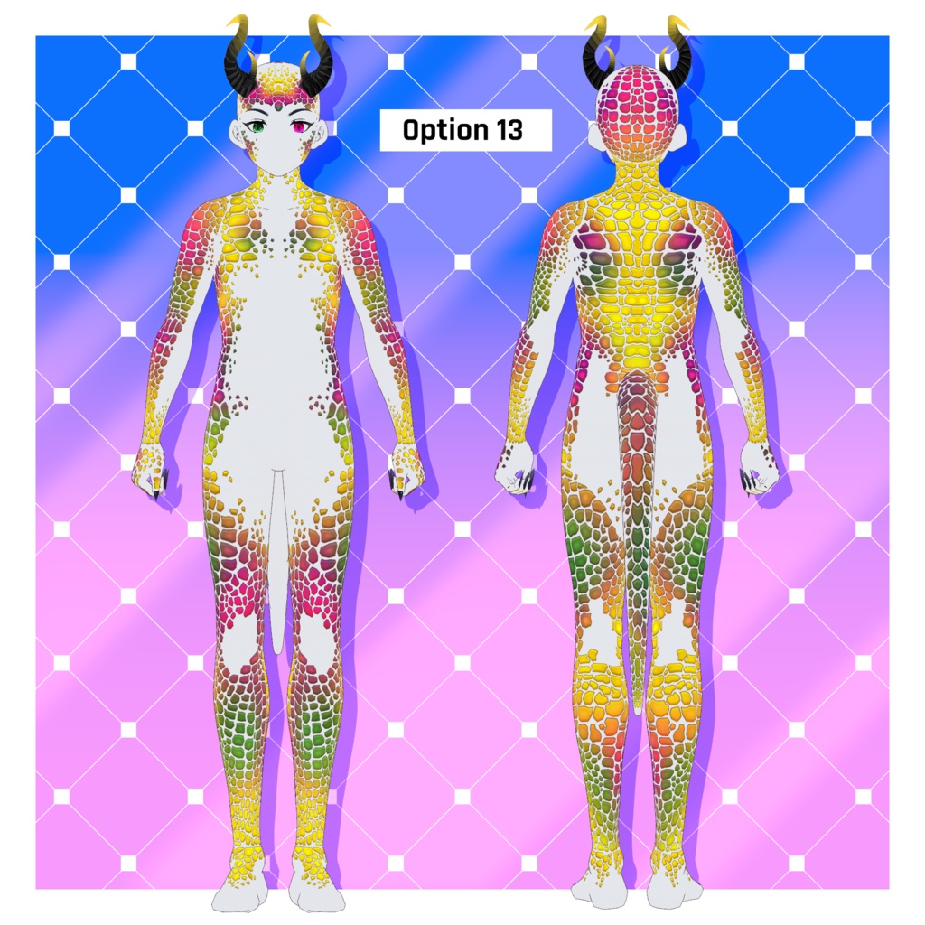 ファンタジードラゴンのボディテクスチャパック x 16 【VRoid】 Fantasy Dragon Body Texture Pack x 16
