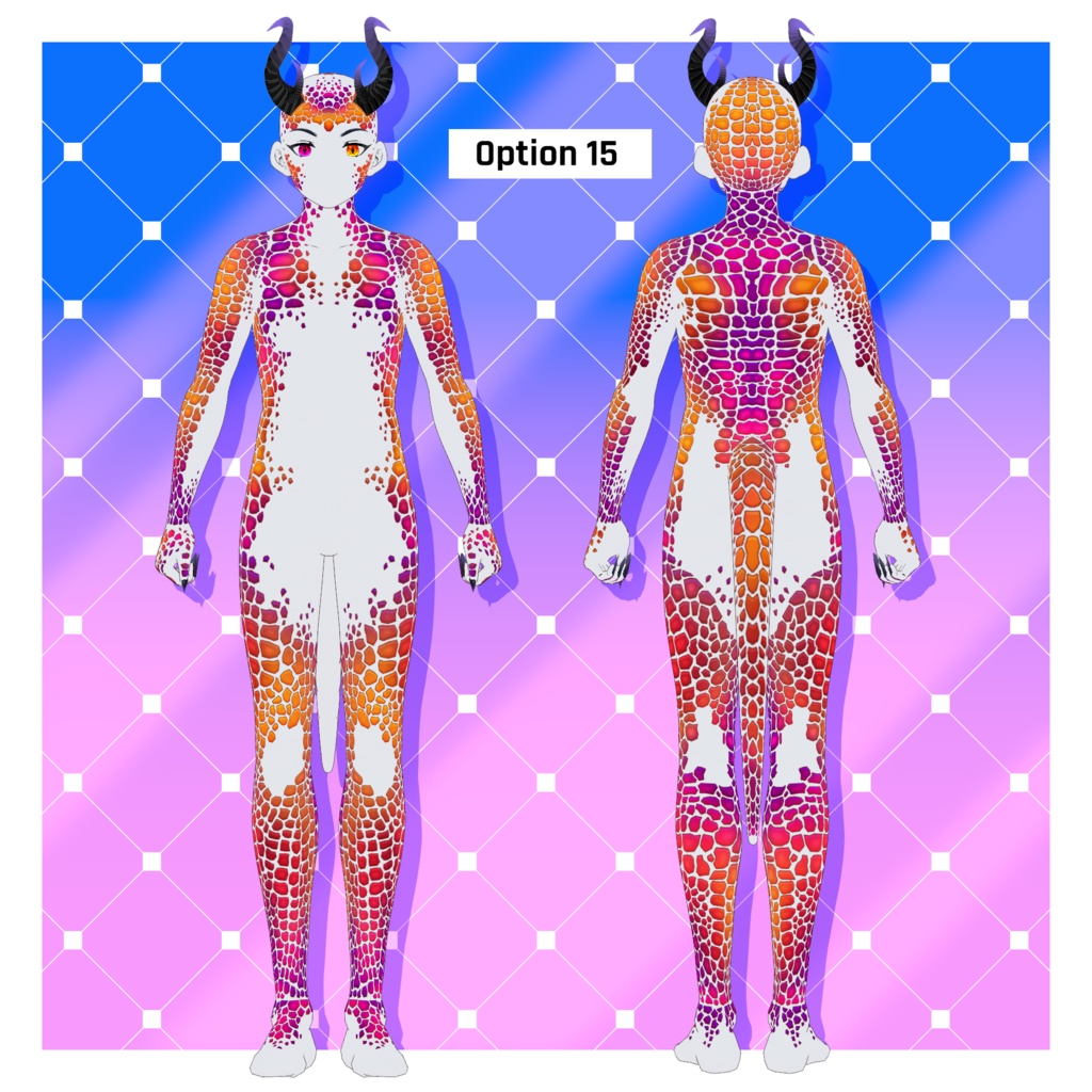 ファンタジードラゴンのボディテクスチャパック x 16 【VRoid】 Fantasy Dragon Body Texture Pack x 16
