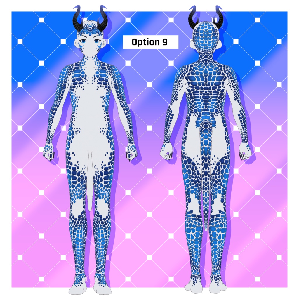 ファンタジードラゴンのボディテクスチャパック x 16 【VRoid】 Fantasy Dragon Body Texture Pack x 16