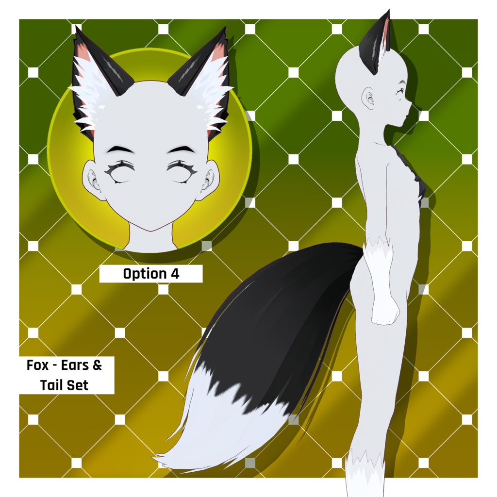 フォックスパック - 耳・尻尾・ファーボディスーツ - 動物アクセサリー | VRoidテクスチャパック 【VRoid】 Fox Pack - Ears & Tails, & Fur Body Suit - Animal Accessories | Vroid Textures Pack