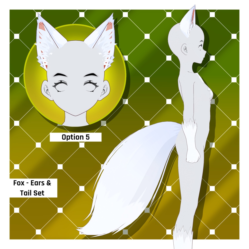 フォックスパック - 耳・尻尾・ファーボディスーツ - 動物アクセサリー | VRoidテクスチャパック 【VRoid】 Fox Pack - Ears & Tails, & Fur Body Suit - Animal Accessories | Vroid Textures Pack
