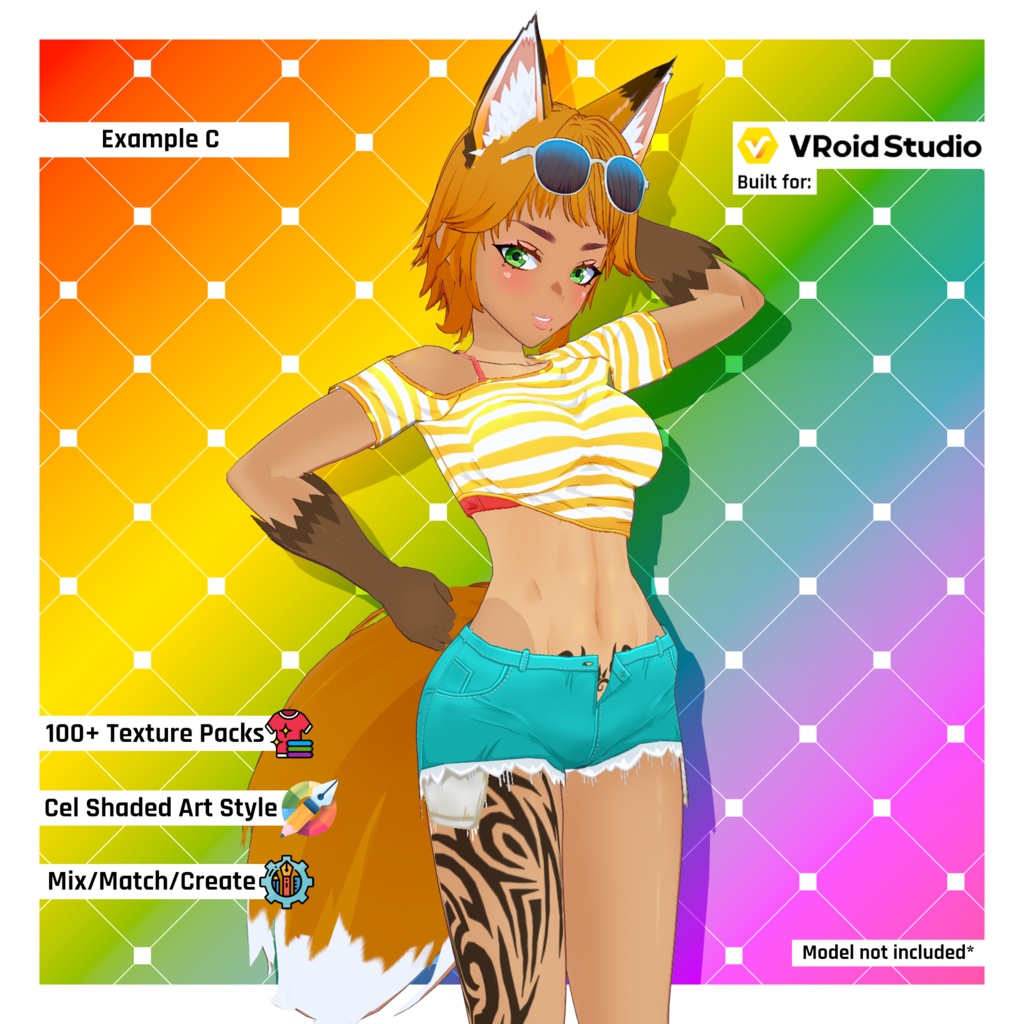 【VRoid】 Indie Creator Starter Kit | VRoid vTubers Texture Vault | Head to Toe Item Pack