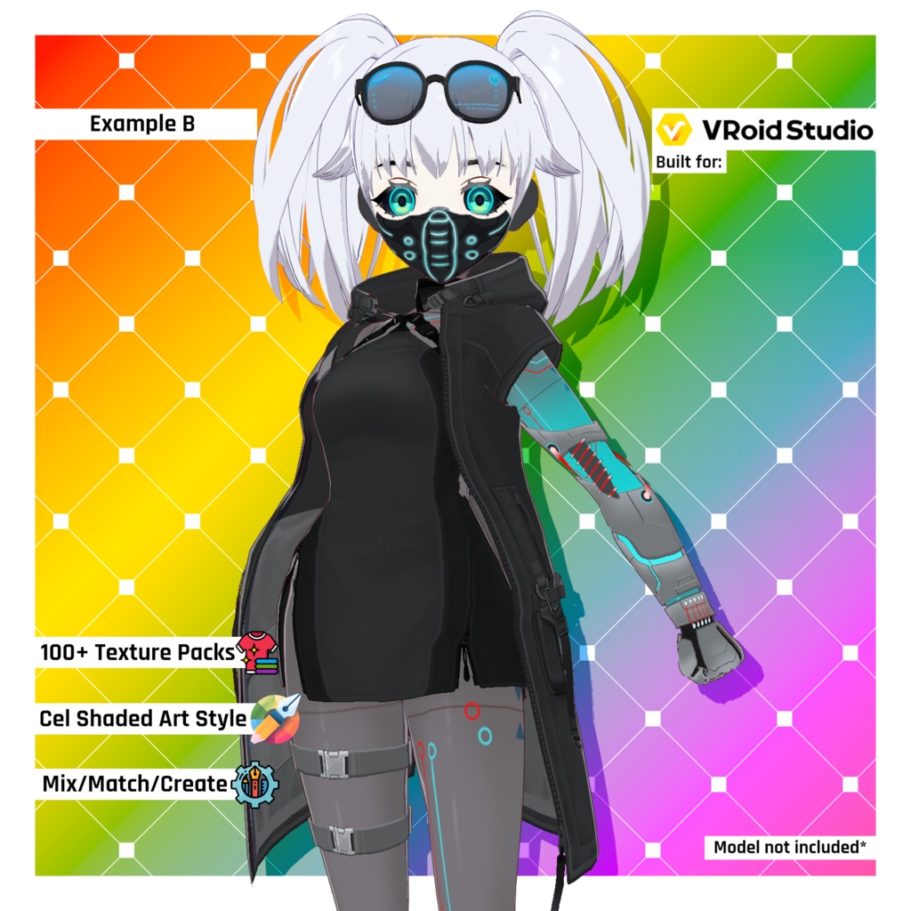 【VRoid】 Indie Creator Starter Kit | VRoid vTubers Texture Vault | Head to Toe Item Pack