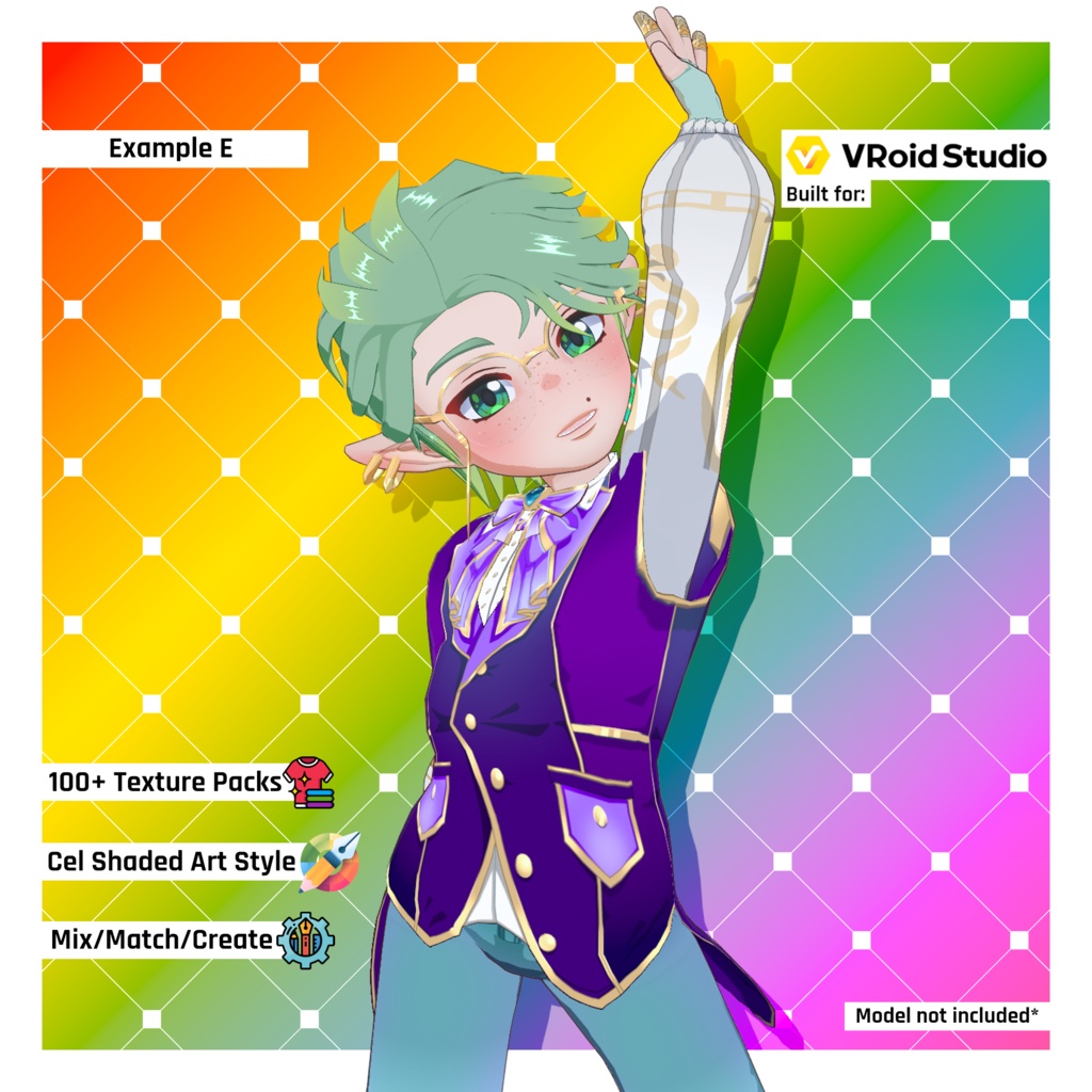 【VRoid】 Indie Creator Starter Kit | VRoid vTubers Texture Vault | Head to Toe Item Pack