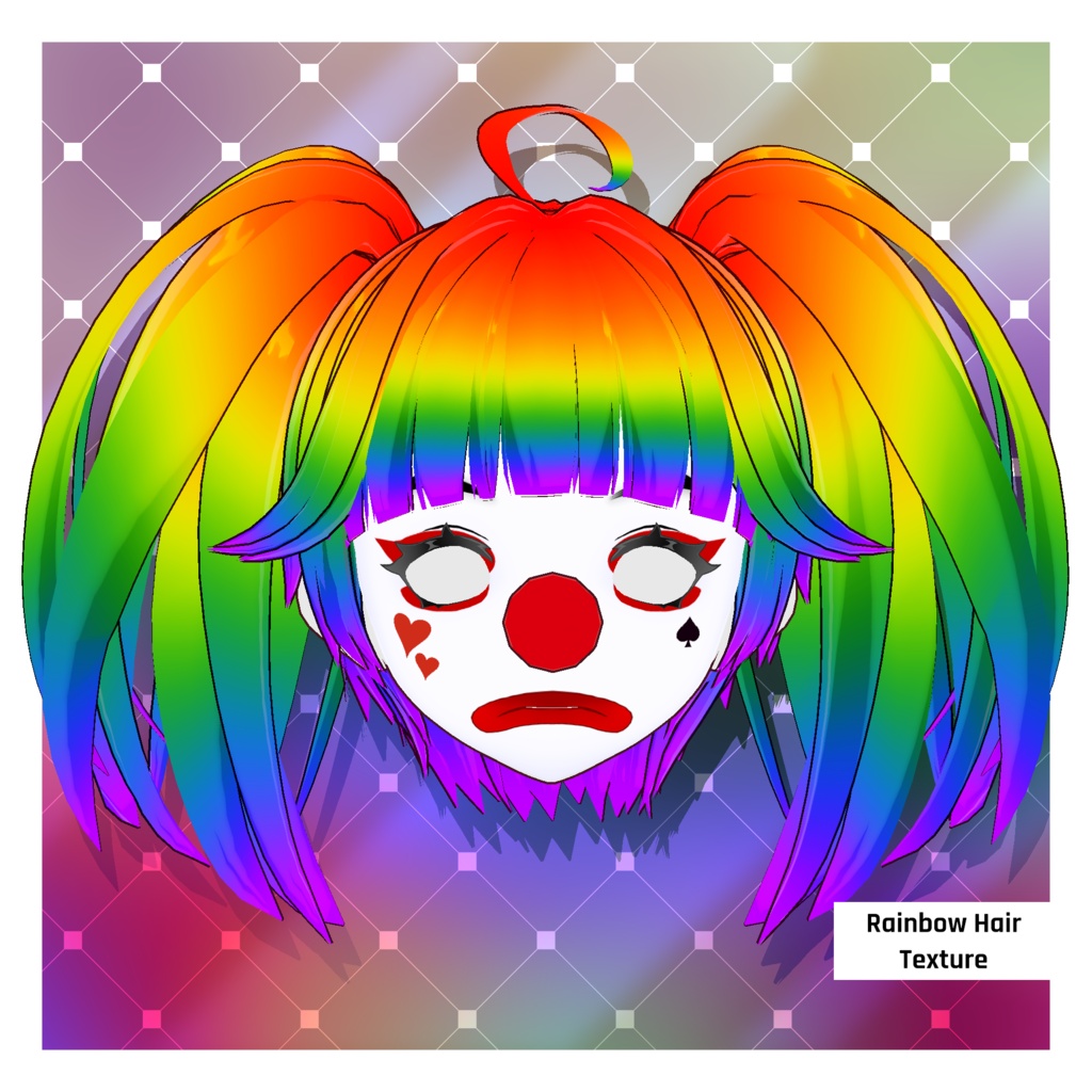 カーニバルのホラーピエロの顔テクスチャ | ハロウィンパック 【VRoid】 Carnival Horror Clown Face Textures | Halloween Pack