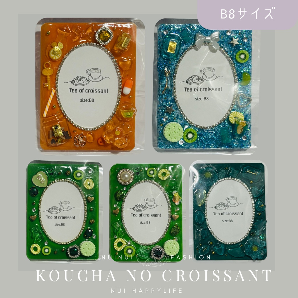 【B8サイズ】ソフトレジン硬質カードケース【オレンジ・グリーン系】