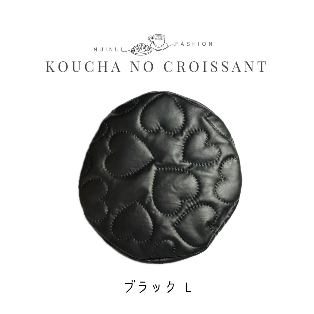 【10㎝/16㎝ぬい用】ハートキルト生地ベレー帽