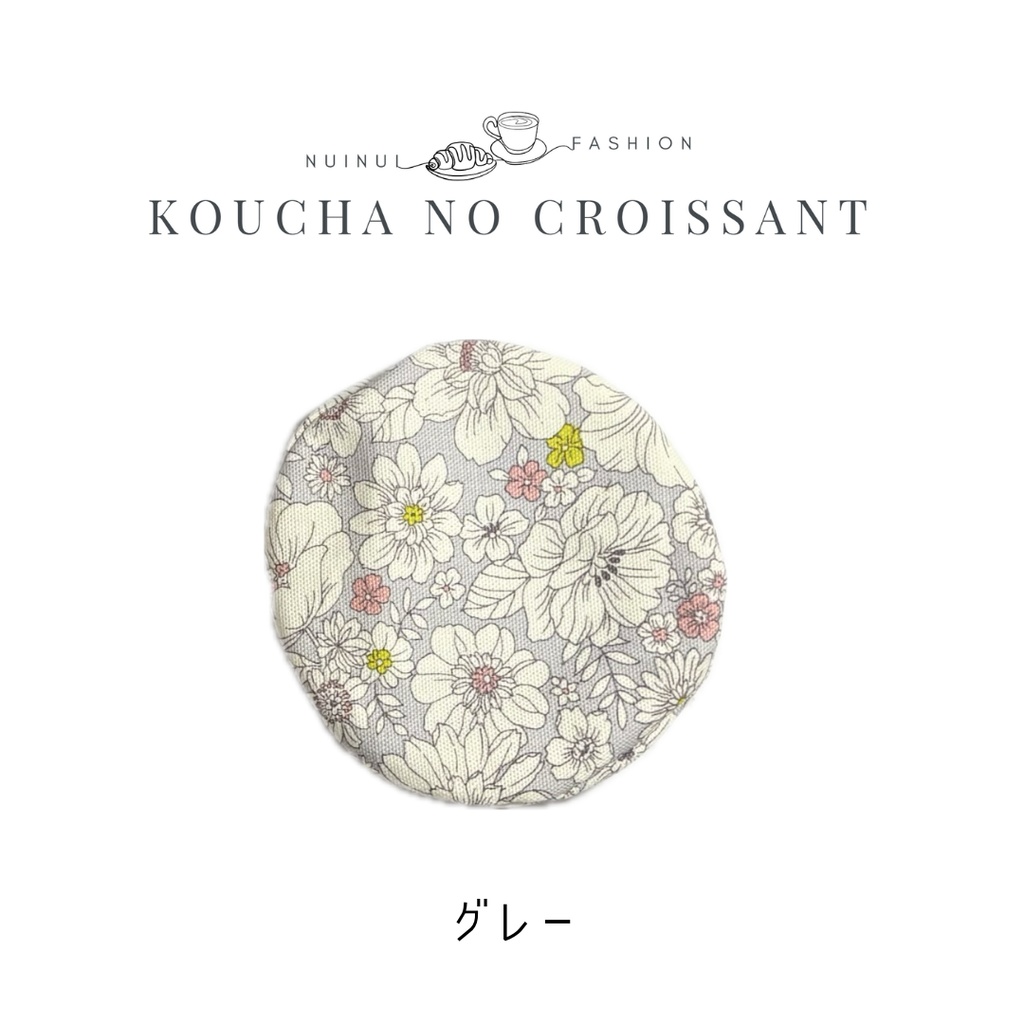 12cmぬい用 花柄ベレー帽