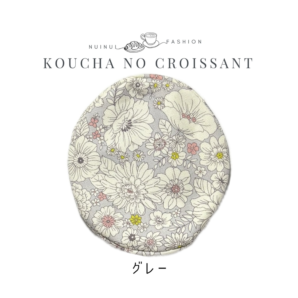 16cmぬい用 花柄ベレー帽