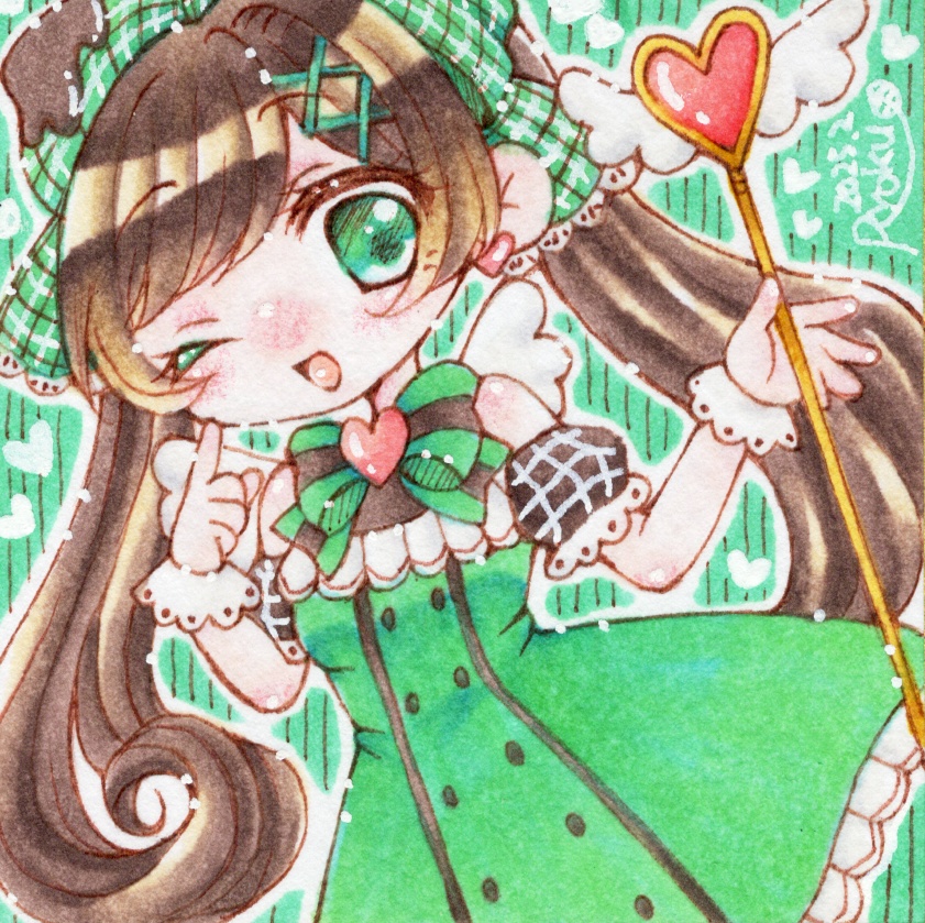 原画【チョコミントガール】