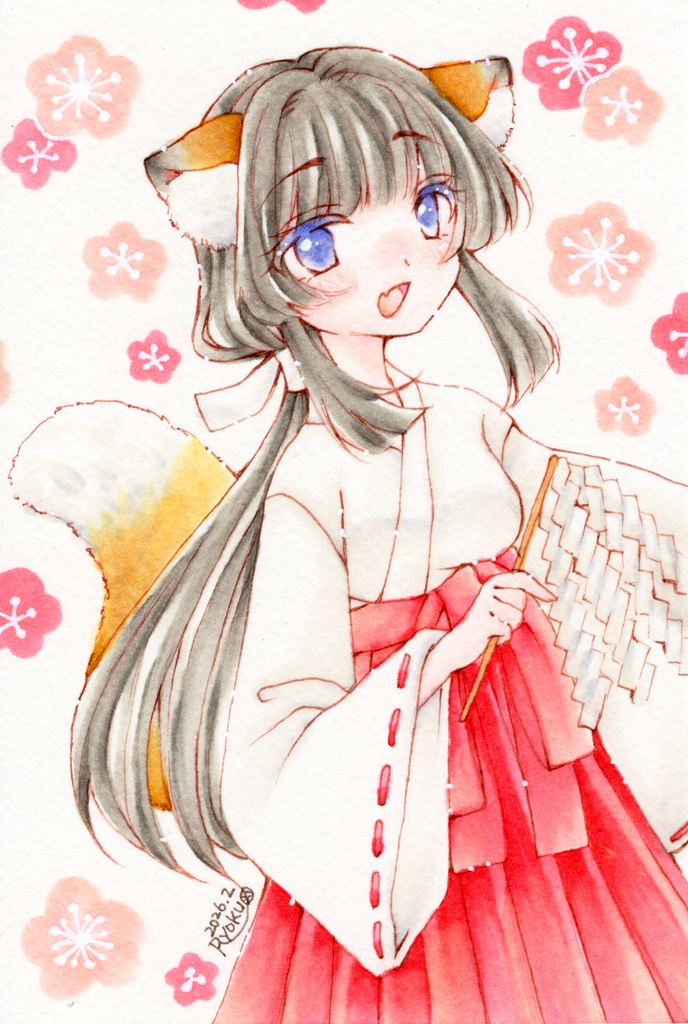 原画【狐巫女さん】