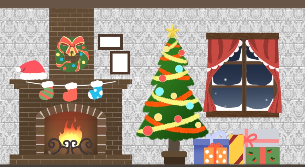 【Live2D背景】11種類のモーション付き!クリスマス背景