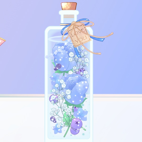 《SALE中》【Live2Dアイテム】きらめくハーバリウム+ガラステーブル素材付