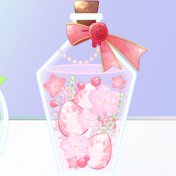 《SALE中》【Live2Dアイテム】きらめくハーバリウム+ガラステーブル素材付