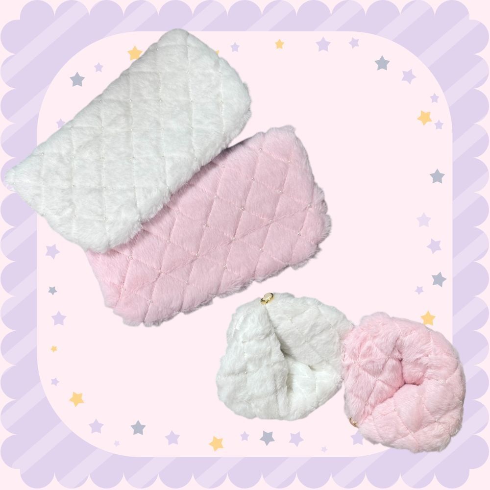 どこでも特等席ポーチ(ビーズ付きファー)