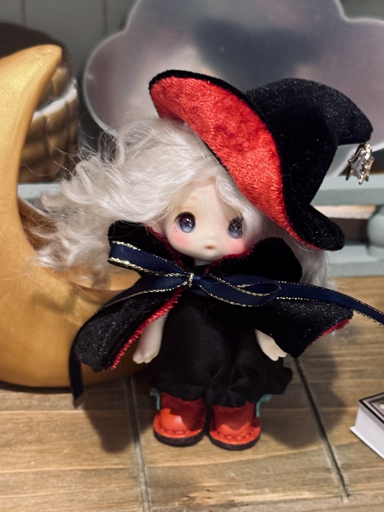 【カラーオーダー】魔法使いのお帽子ミニ&ねこみみ襟ケープ
