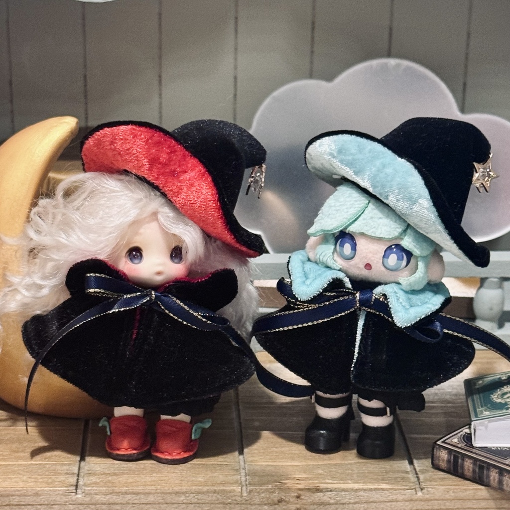 【カラーオーダー】魔法使いのお帽子ミニ&ねこみみ襟ケープ