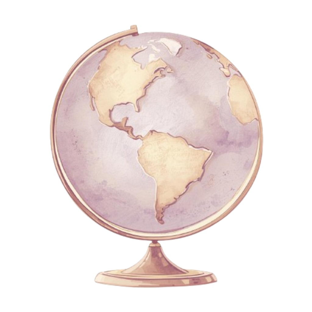 【PNG背景透過】旅するアンティーク💜水彩パープルのクリップアートコレクション(10点)