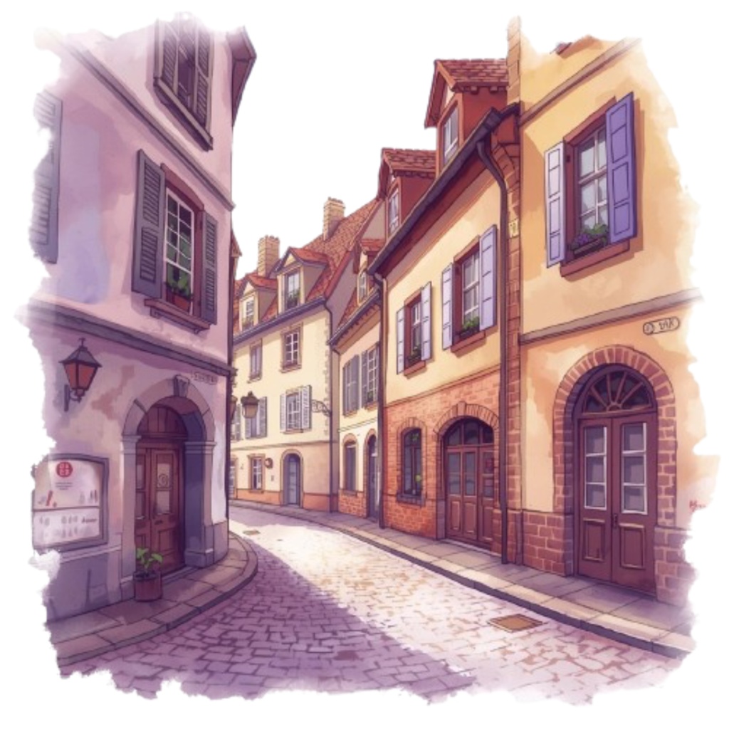 【PNG背景透過】旅するアンティーク💜水彩パープルのクリップアートコレクション(10点)