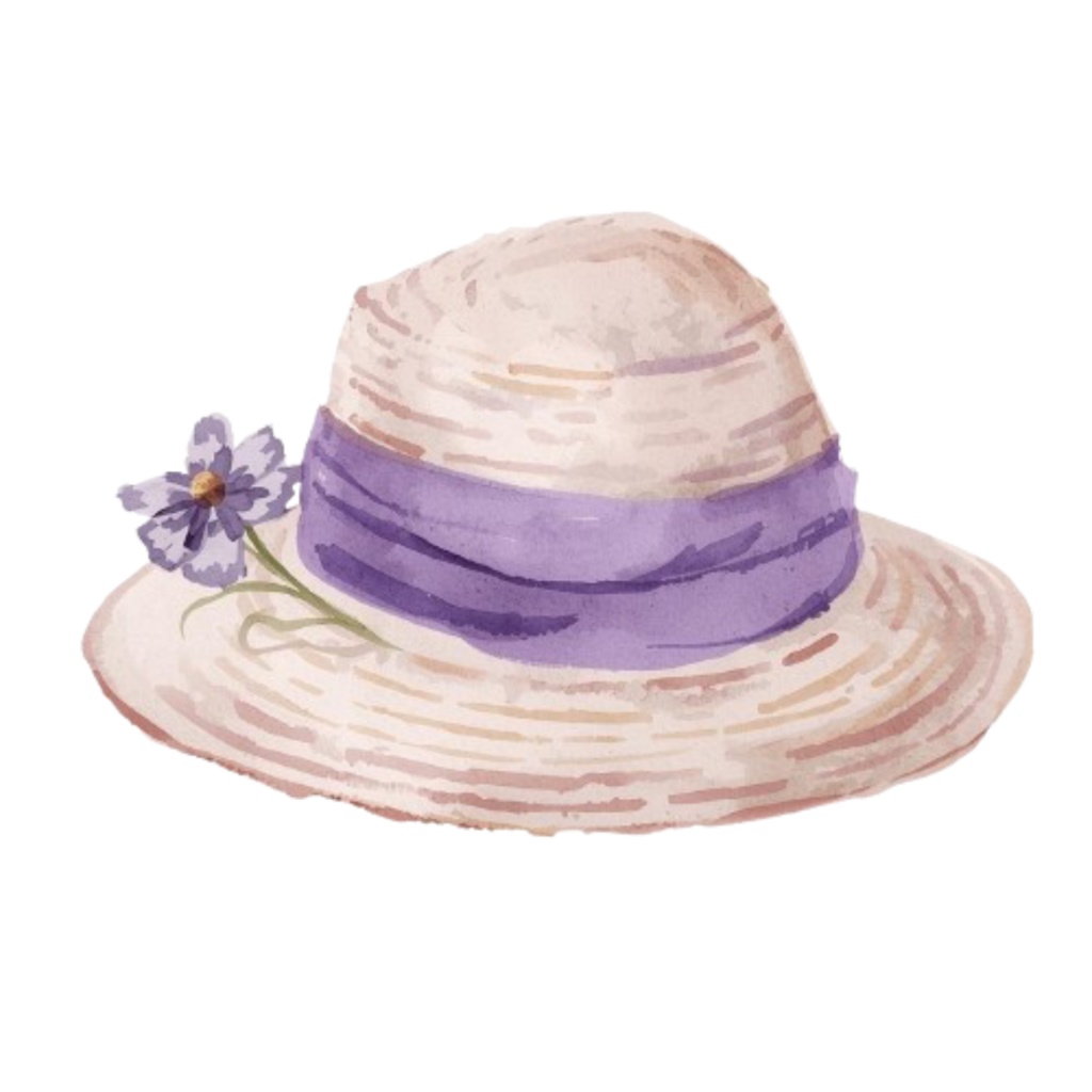 【PNG背景透過】旅するアンティーク💜水彩パープルのクリップアートコレクション(10点)