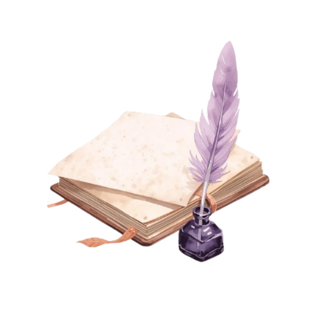 【PNG背景透過】旅するアンティーク💜水彩パープルのクリップアートコレクション(10点)