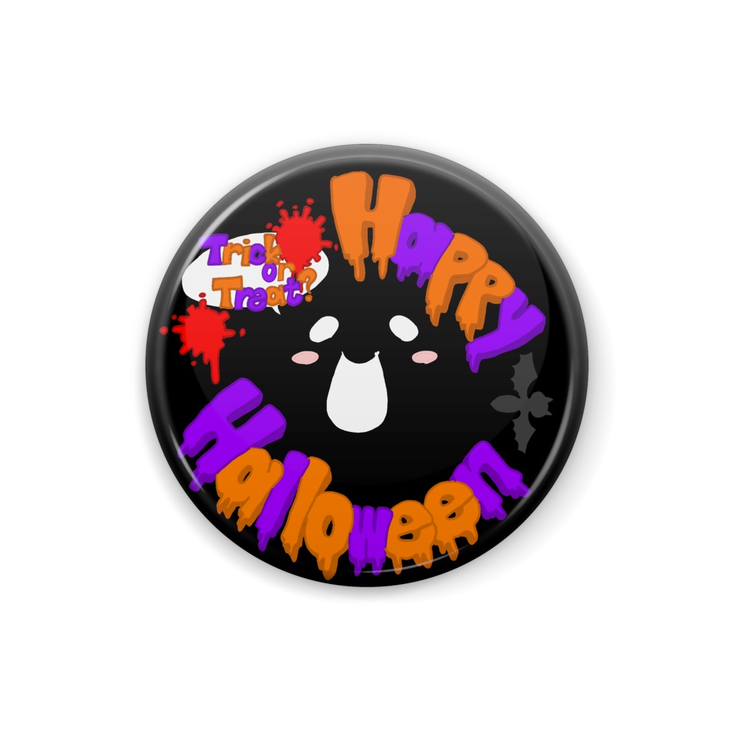 Halloween style pinback button (black)