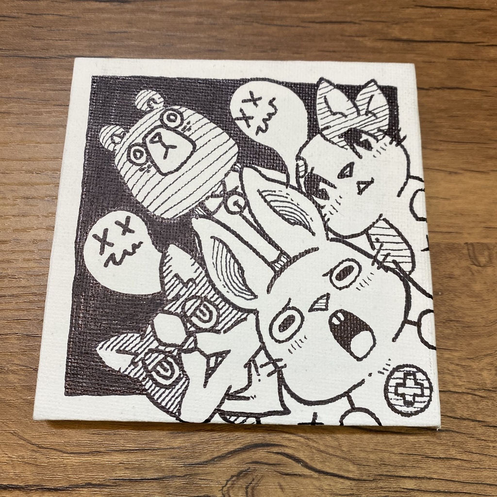 アナ、ミミ、ププ、ツメナシ(キャンバス原画)