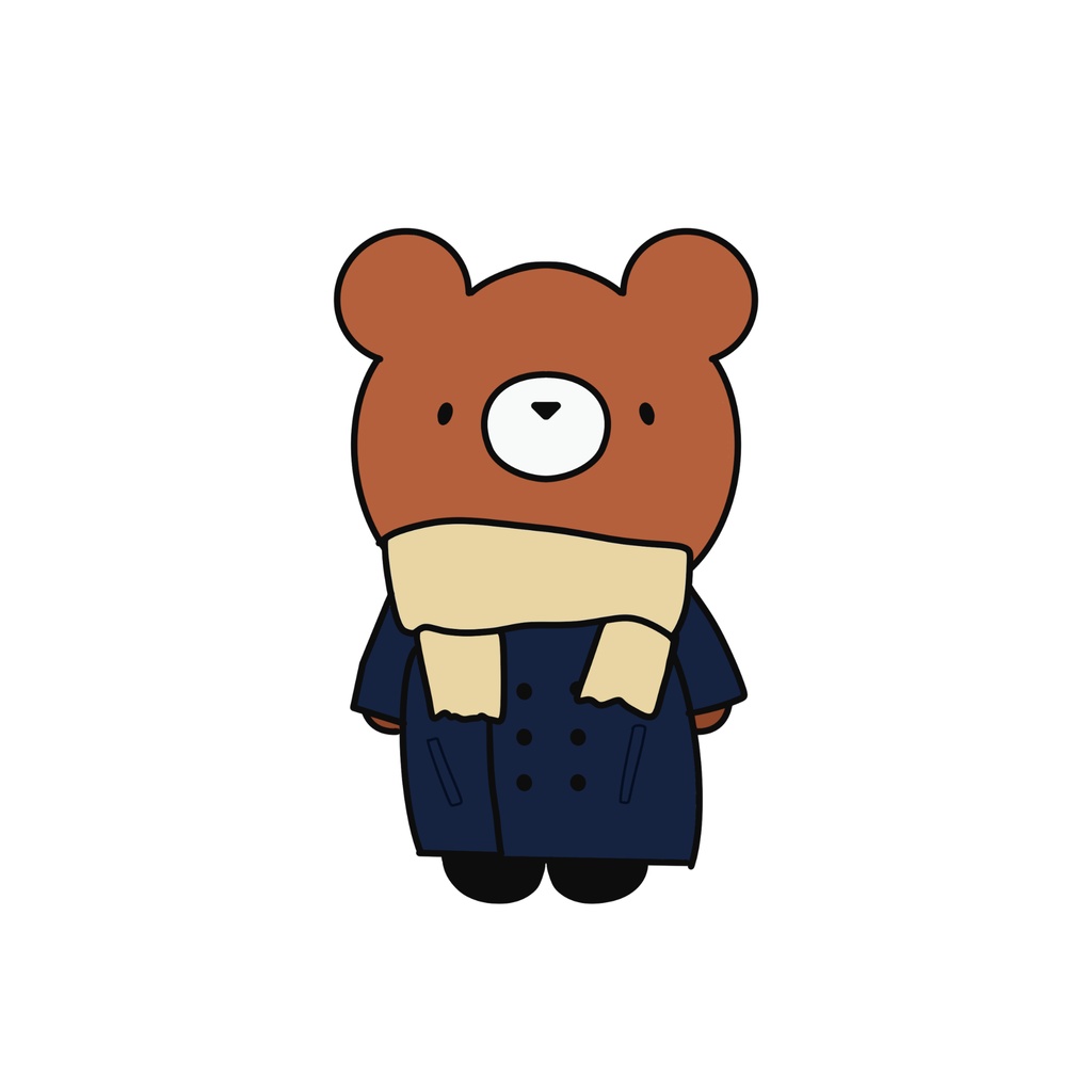 くまステッカー　コート１p