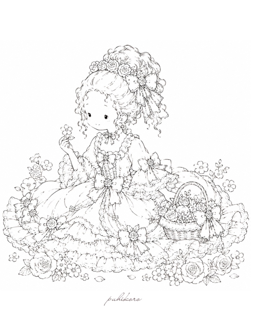 🌹 ROCOCO GIRL Coloring Collection Vol.1 -塗り絵-