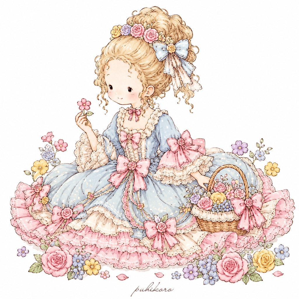 🌹 ROCOCO GIRL Coloring Collection Vol.1 -塗り絵-