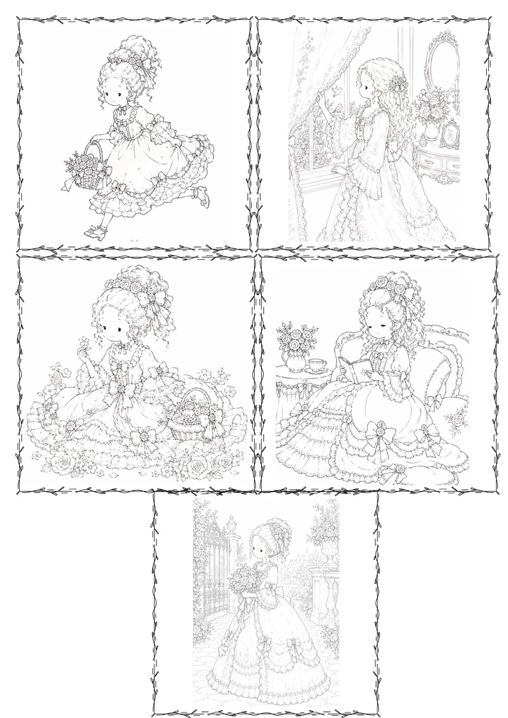 🌹 ROCOCO GIRL Coloring Collection Vol.1 -塗り絵-