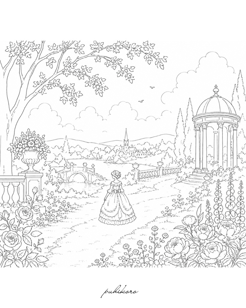 🆓 ROCOCO GIRL Free Sample Vol.1-無料塗り絵-