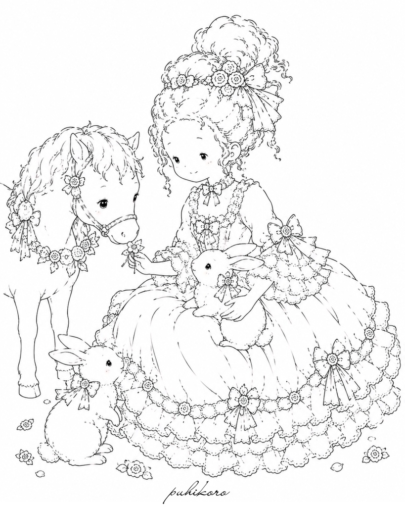 🆓 ROCOCO GIRL Free Sample Vol.1-無料塗り絵-
