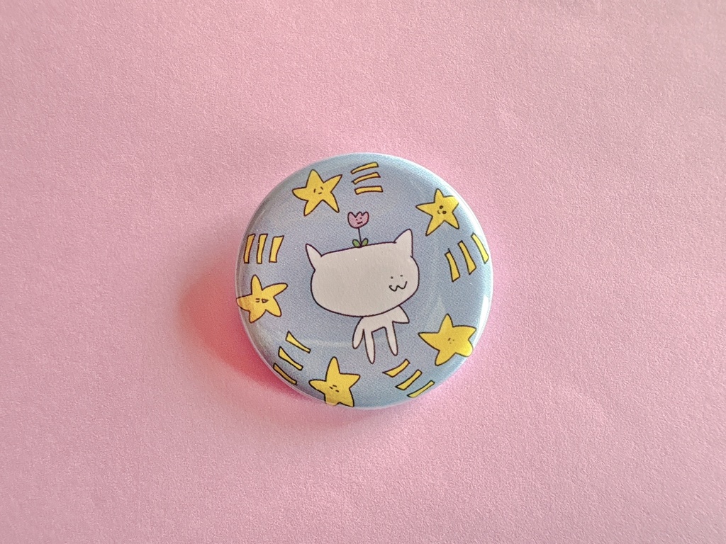 星ねこ缶バッジ