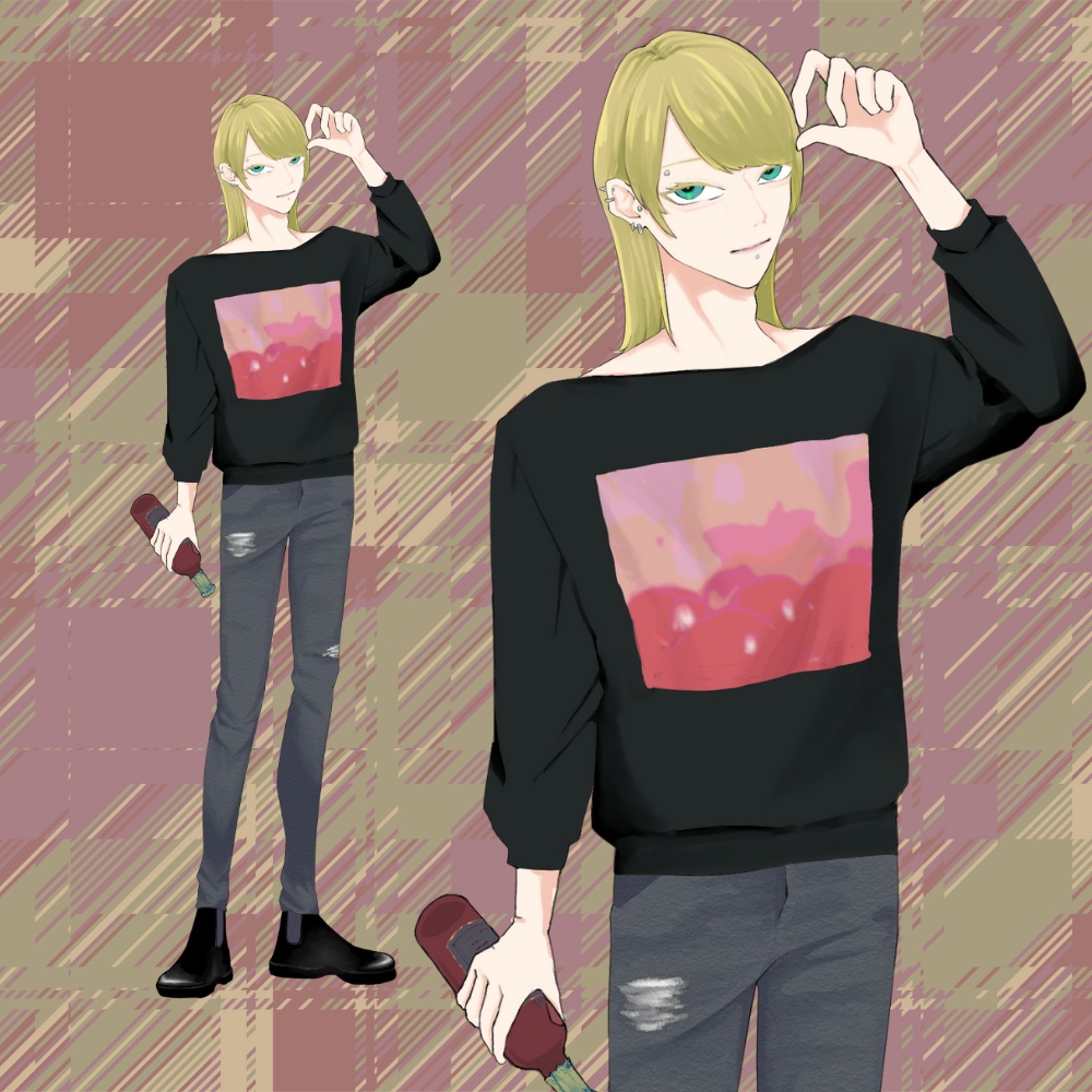 男性キャラクター立ち絵 秋冬服 表情10種