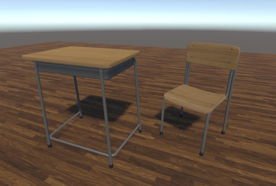 Vrchat向け3dモデル 学校 机 椅子 Niidhike Booth
